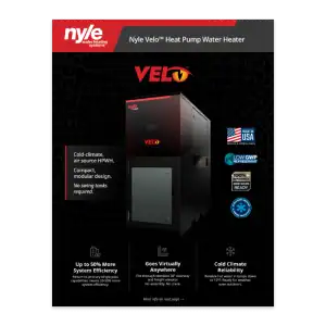 Cold climate water heater with energy-efficient Nyle Velo™ Heat Pump System.
