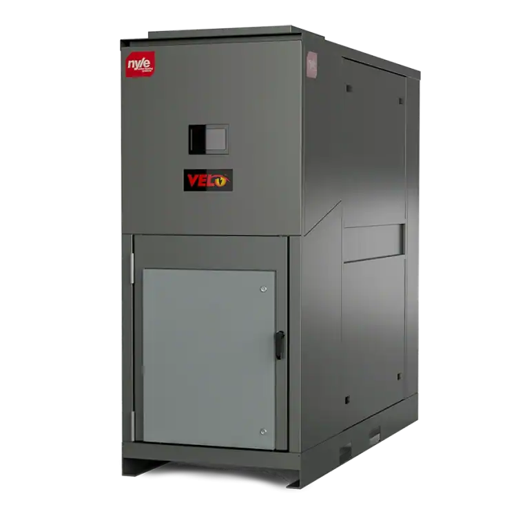 High-efficiency Nyle water heating system for commercial and industrial use.